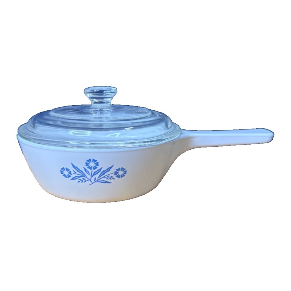 Vintage Corning Ware Blue Cornflower 1 Pint Skillet Saucepan & Lid P 81 B